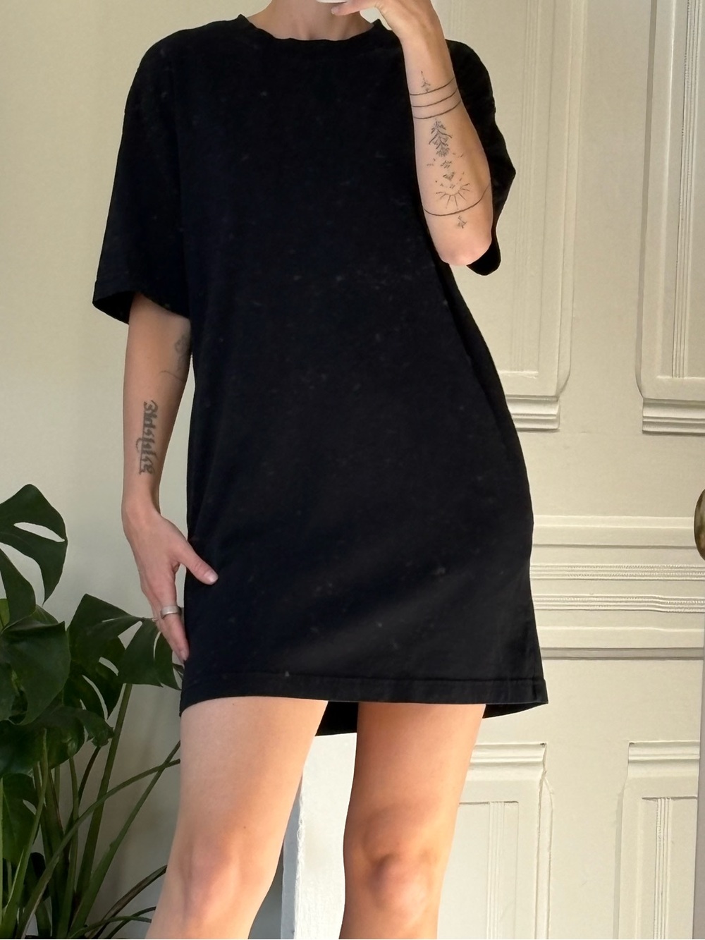 Melrose and Market Black Mini T‑Shirt Dress